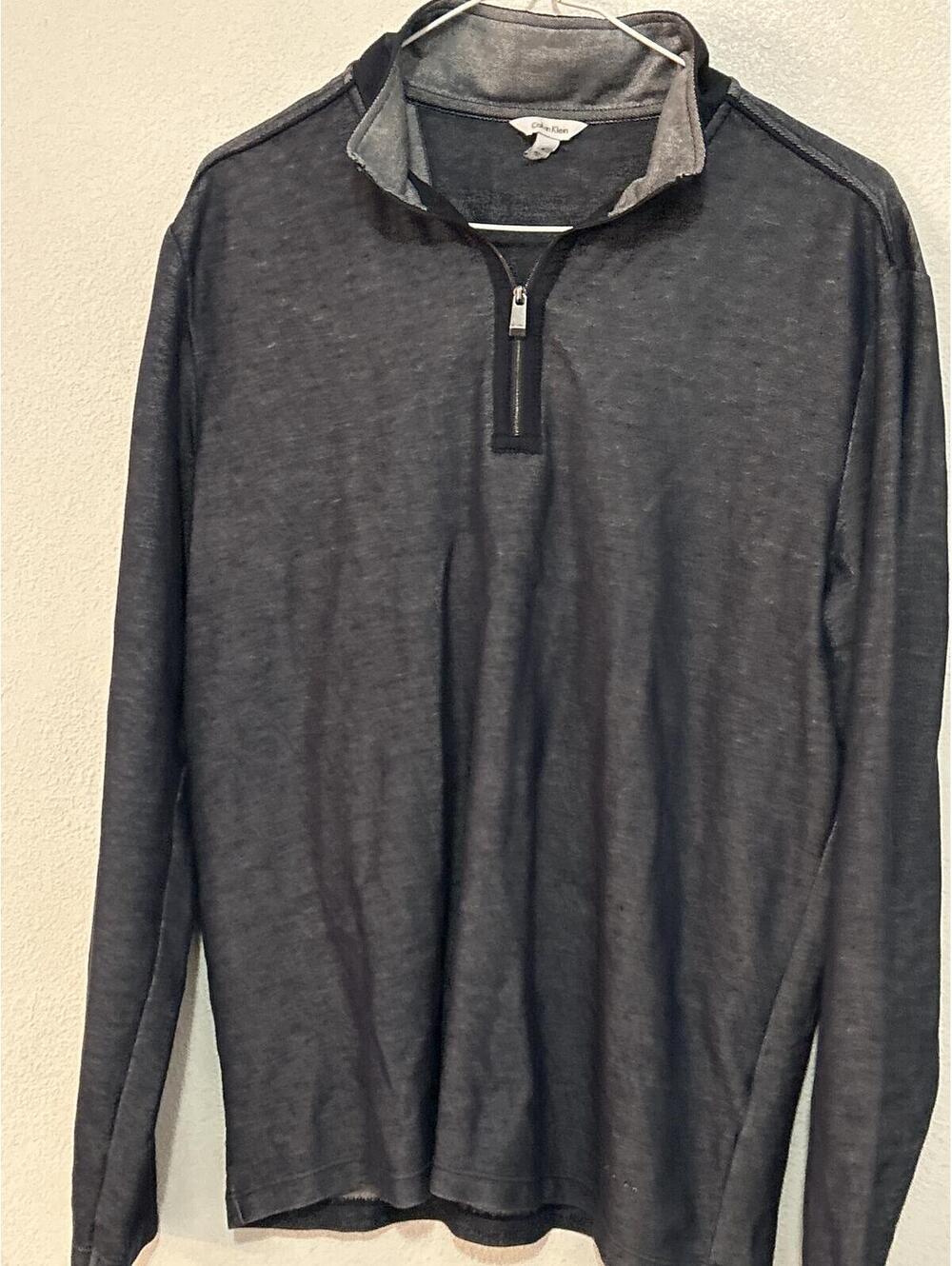 Calvin Klein Men's Half-Zip Pullover Blue Medium  J